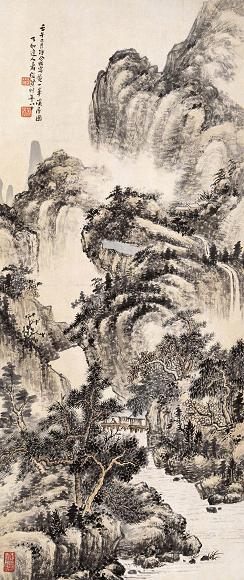 萧俊贤 山水 立轴 纸本
