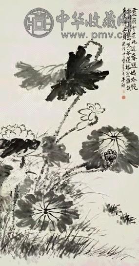 李鱓 墨荷 立轴 水墨纸本