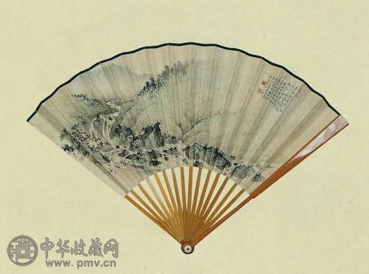 陈少梅 现代 清潭飞流 成扇