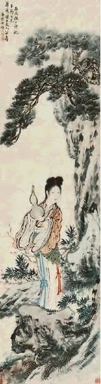 顾洛 仕女 立轴 纸本