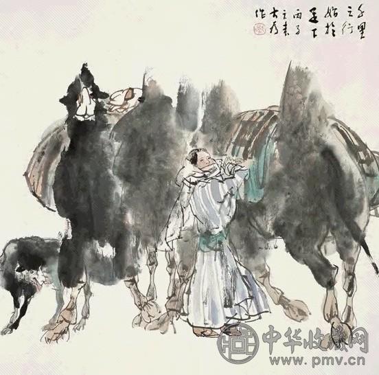 刘大为 1996年作 千里之行 立轴 设色纸本