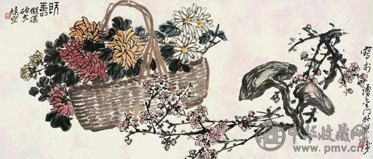 诸乐三 三寿图 镜心 设色纸本