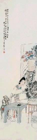 沈兆涵 人物 立轴 设色纸本