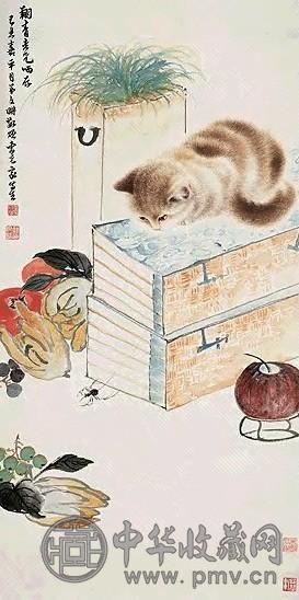 近现代 曹克家 猫戏图 轴