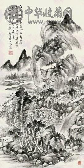 郭味蕖 红树秋山 立轴 水墨纸本