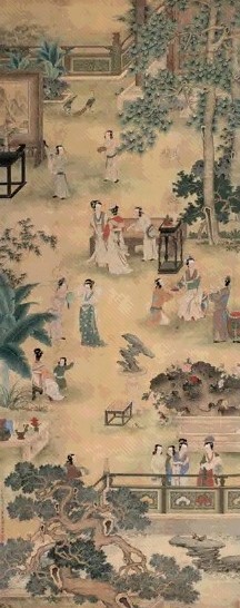 徐操 宫戏图 立轴 设色绢本