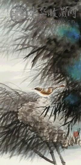 陈佩秋 鸟 立轴 纸本