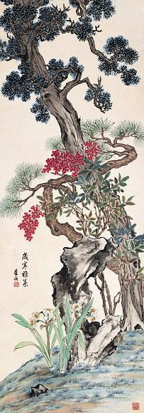 商笙伯 清供图 立轴 纸本