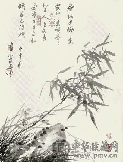 卢坤峰 风裾月佩 镜心 墨色纸本
