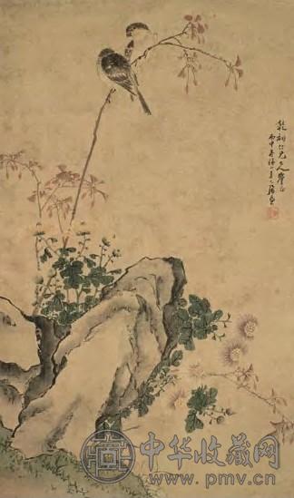 居廉 1896年作 花鸟 轴