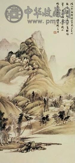 胡若思 谿山图 轴 纸本设色