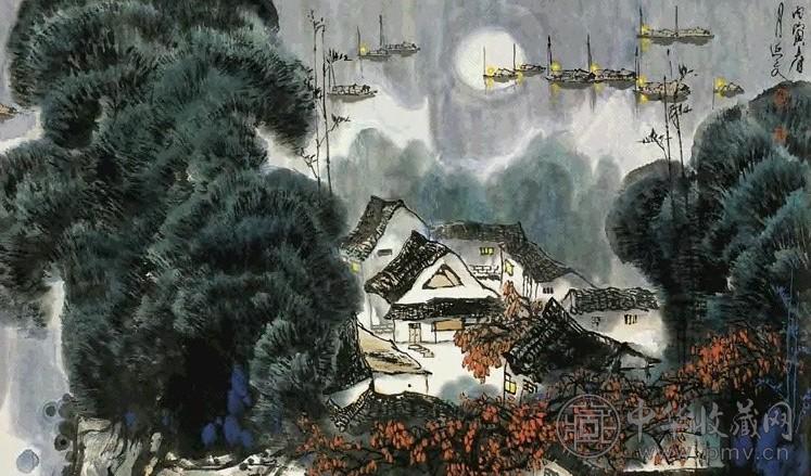 杨延文 江枫渔火 镜心