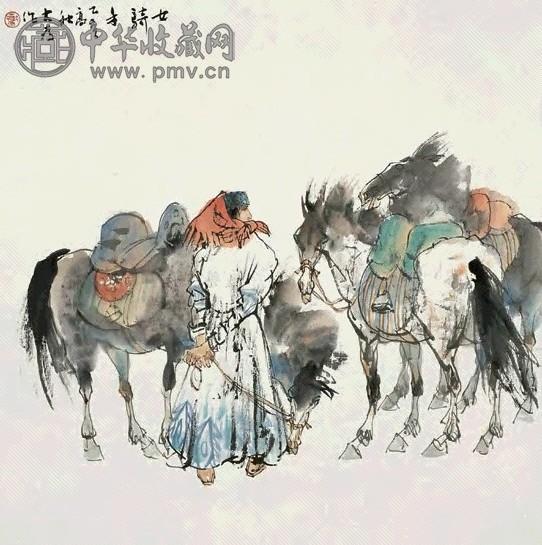 刘大为 1995年作 女骑手 镜心 设色纸本