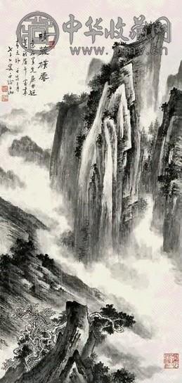 申石伽 1982年作 晴麓横云 立轴 水墨纸本