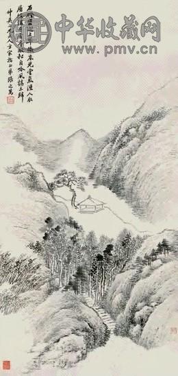 张之万 松亭吟风 镜心 水墨纸本
