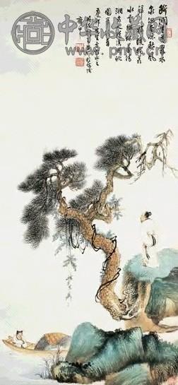 当代 胡若思 清溪闲眺图 轴