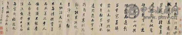董其昌 1629年作 行草书临圣教序 卷 绫本