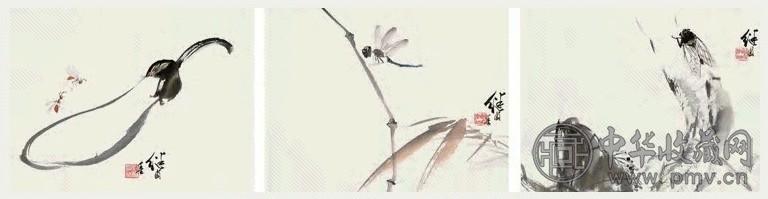 刘继卣 花卉草虫 镜心 设色纸本