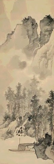 陈少梅 溪山放棹 立轴 设色绢本