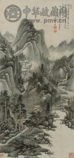 王鉴 1660年 北弇幽居图 立轴 水墨纸本