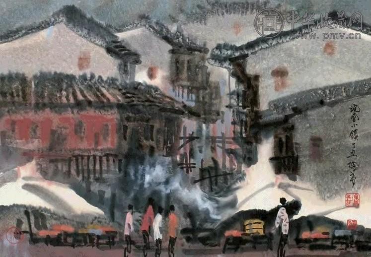 徐希 1997年作 皖南小镇 镜心 设色纸本