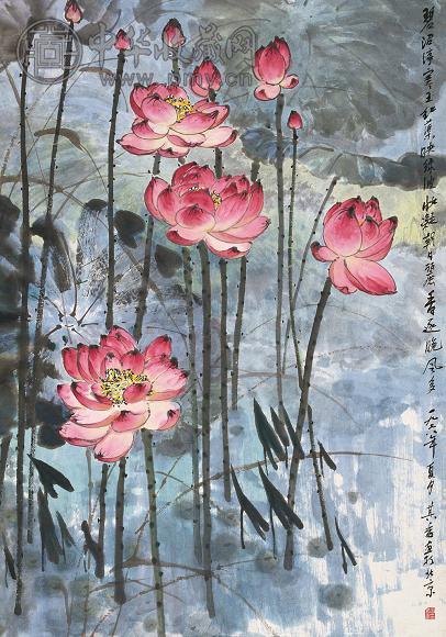 宗其香 1978年作 红蕖映绿波 镜心 设色纸本