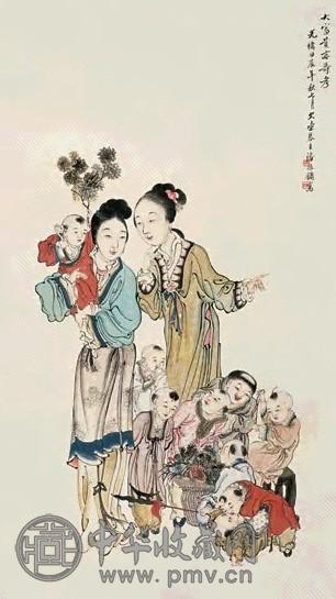 潘振镛 大富贵亦寿考 镜心 设色纸本