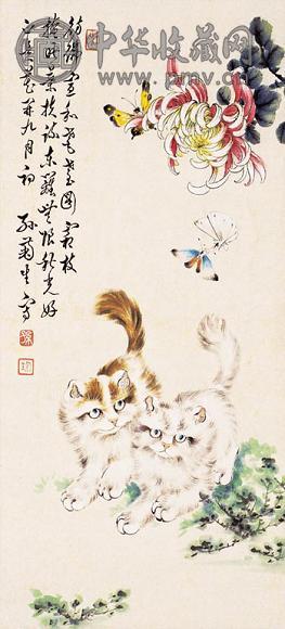 孙菊生 猫 立轴