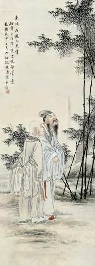沈心海 东坡夜游承天寺 轴