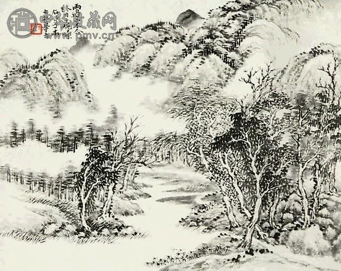 张大壮 山水 立轴 纸本