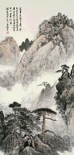 应野平 1963年作 莲华松风图 立轴 设色纸本