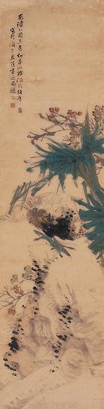 任伯年 1885年作 锦鸡 立轴 设色纸本