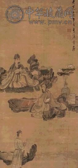 陈洪绶 品茶图 轴 绢本设色