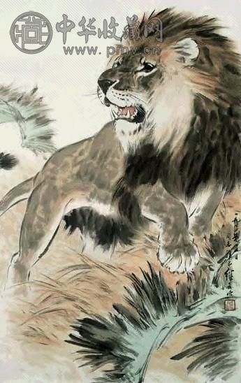 近现代 刘继卣 雄师 镜心