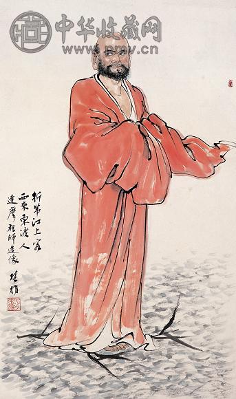 方楚雄 达摩 立轴 设色纸本