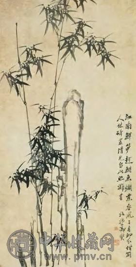 郑板桥 清 竹石图 轴