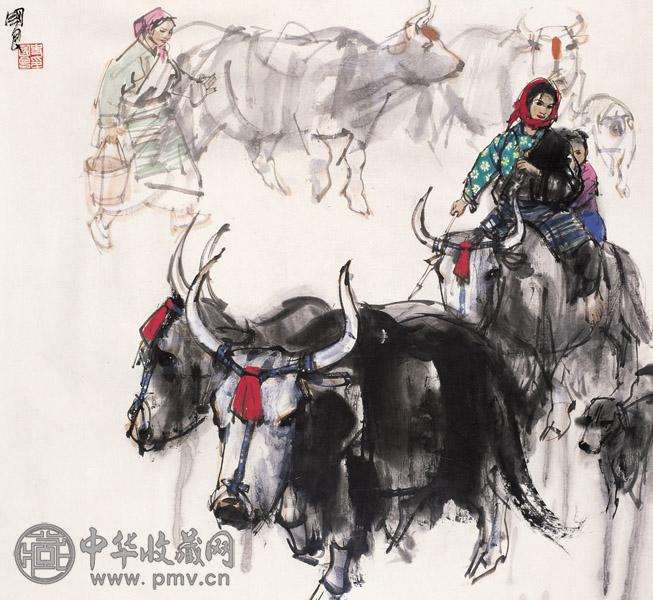 史国良 牧牛图 镜心 设色纸本