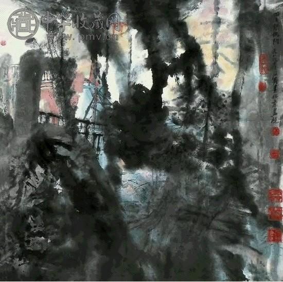 石齐 云锁佛门 立轴 纸本