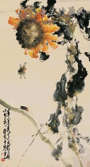 赵少昂 癸亥(1983年)作 向日葵 立轴 设色纸本