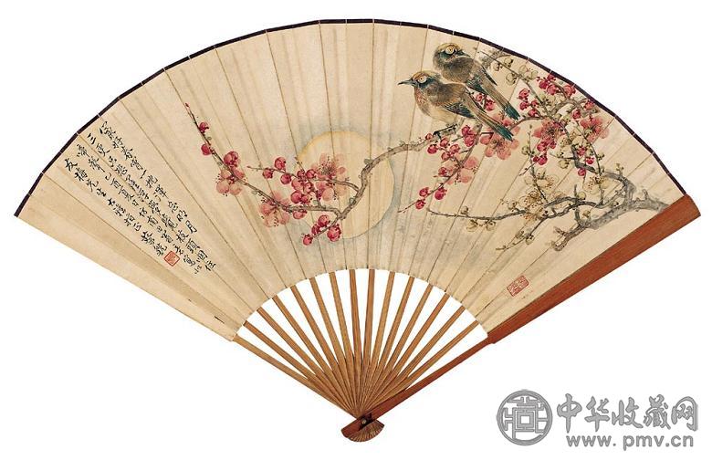 蔡铣 花鸟 成扇 设色纸本