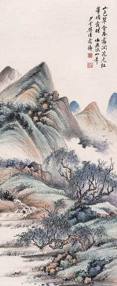 樊浩霖 山色翠含春 镜心 设色纸本