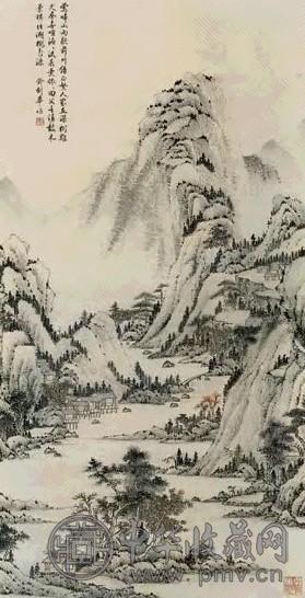 俞剑华 任溯桃源图 镜心 设色纸本