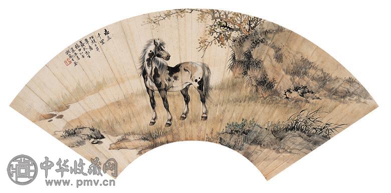 戈湘岚 志在千里图 立轴 设色纸本