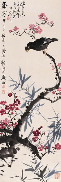 张辛稼 1984年作 岁寒图 立轴 设色纸本