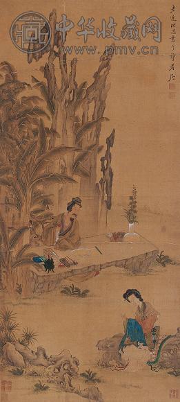 陈洪绶 闲雅如意图 立轴 设色绢本