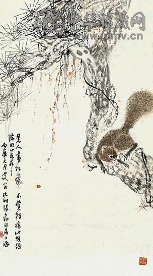 张大壮 松鼠 镜心
