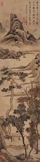 潘恭寿 松亭隐逸图 轴 设色纸本