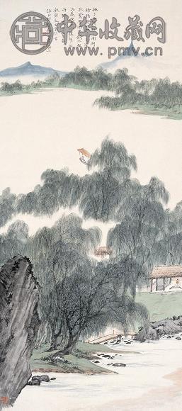 郑午昌 己卯(1939年)作 西湖春晓 立轴 设色纸本