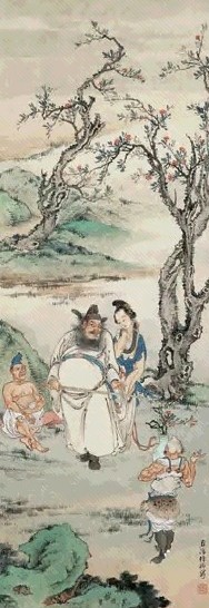 徐操 钟馗故事 立轴 设色纸本