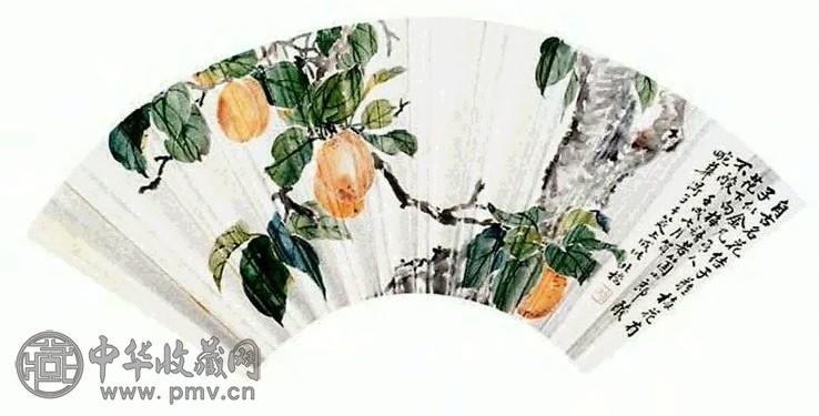 金城 花卉 成扇 设色纸本